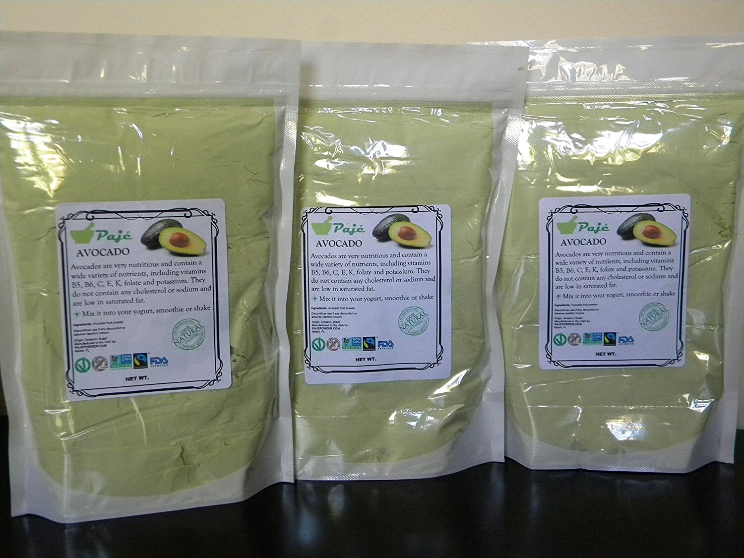 AVOCADO freeze dried powder 8oz 16oz 1lb 32oz 2lb 5lb 10lb 44lb 20kg 25kg PAJE