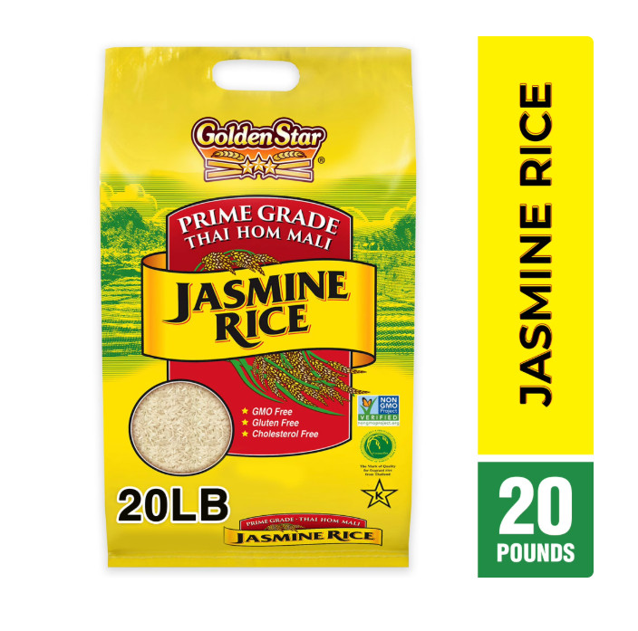 Golden Star Thai Hom Mali Jasmine Rice, 20 lbs
