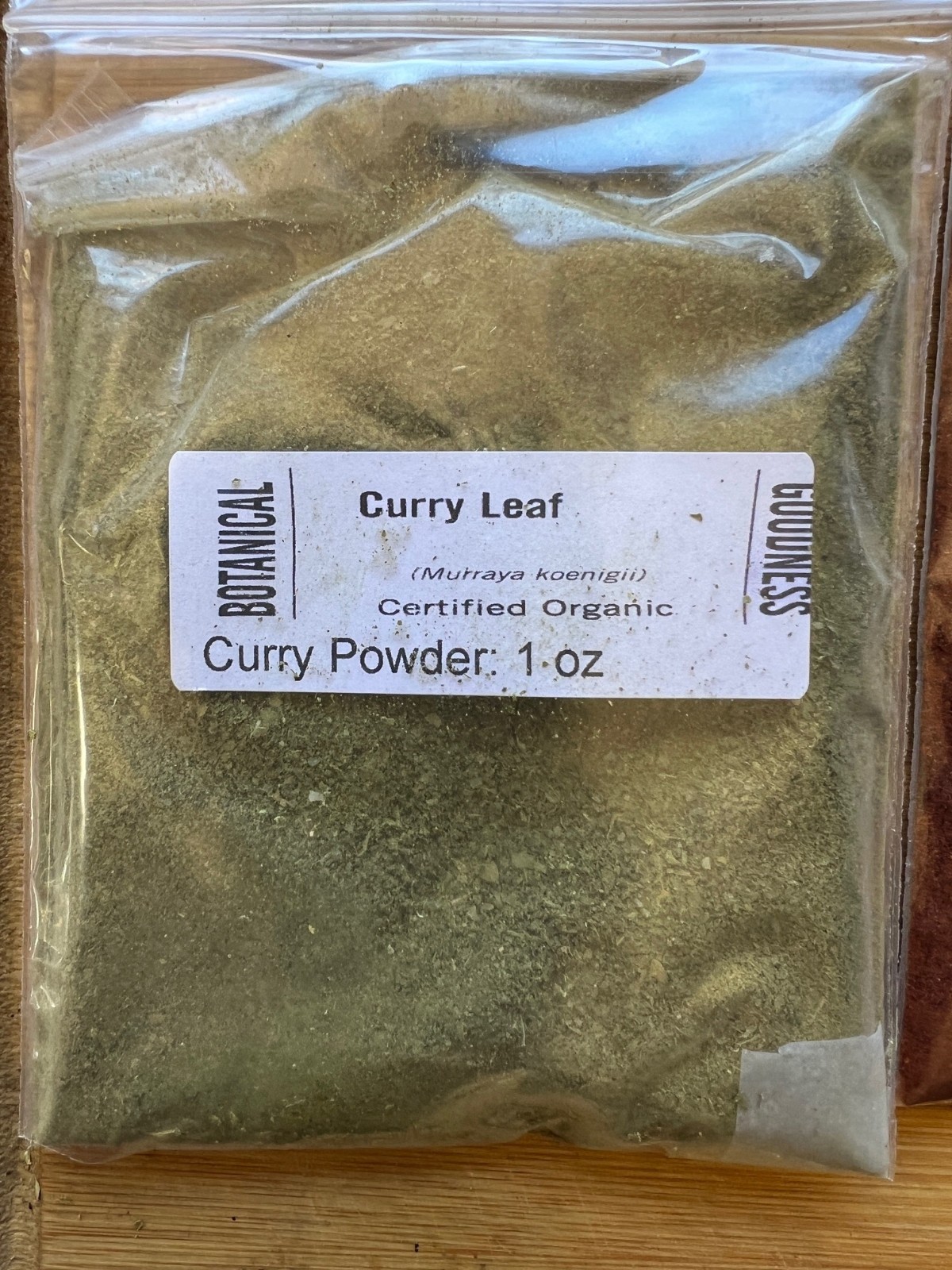 Curry Leaf Powder Organic, Mountain Rose Herbs. 1 oz
