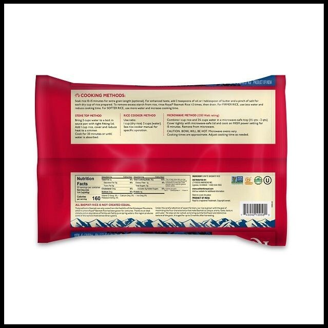 White Basmati Long Grain Rice, 5 Lb Bulk Bag
