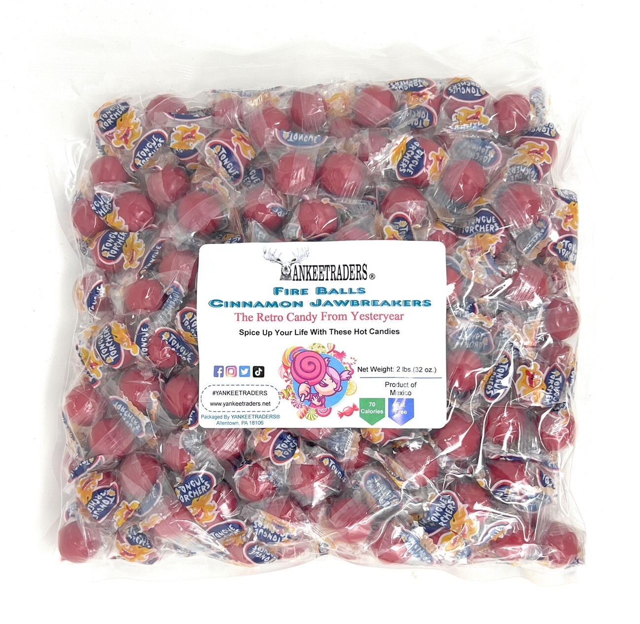 Fire Balls Cinnamon Jawbreaker Candy, 2 lbs. ~ FREE SHIPPING