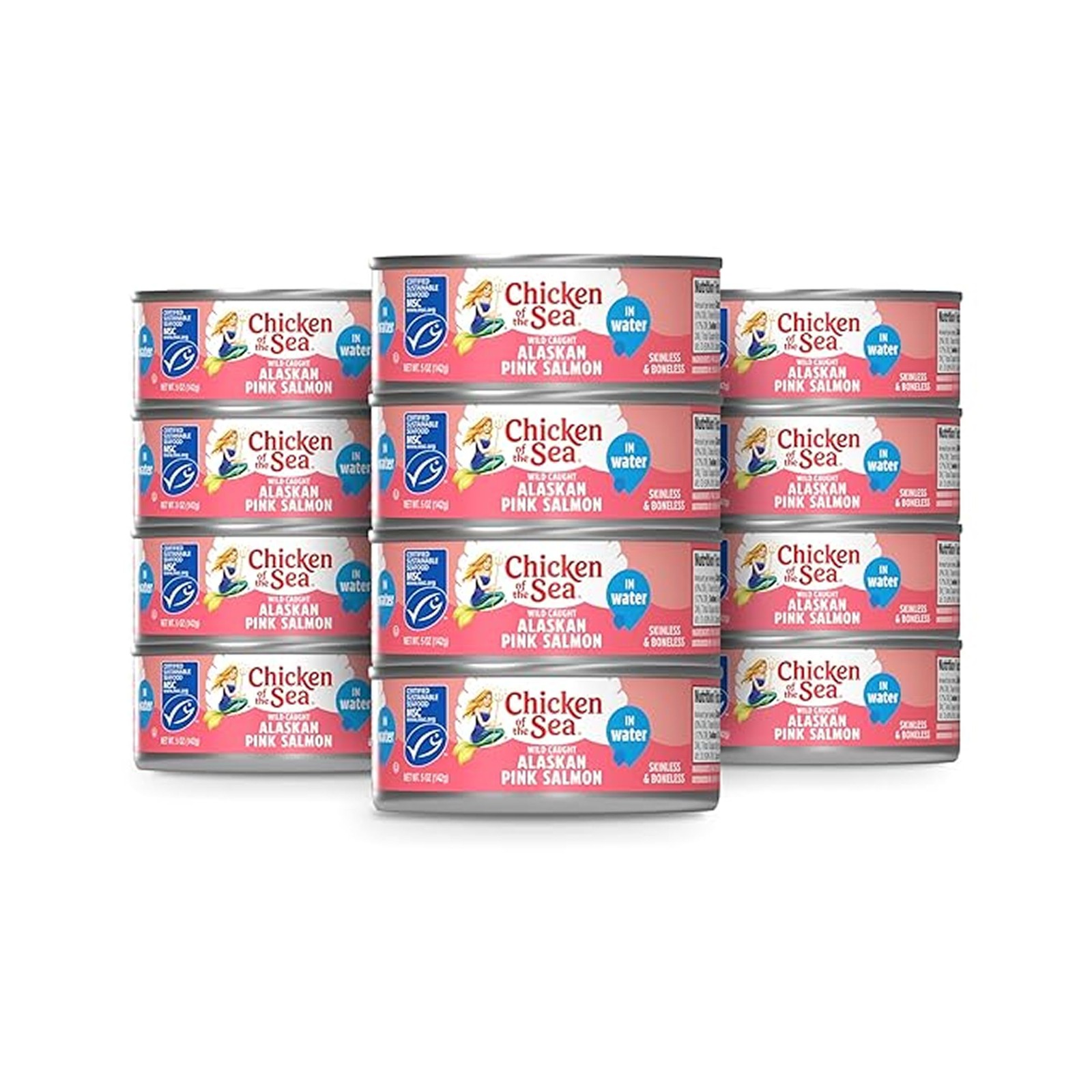 Alaskan Pink Canned Salmon in Water, 5 Ounce Cans, 12-Count – High Protein Sk…