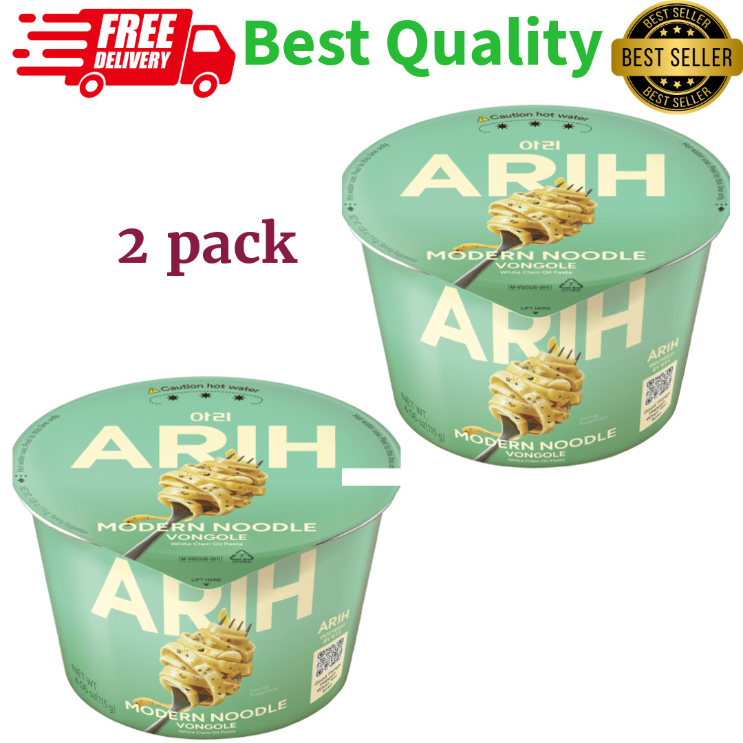 ARIH Modern Noodles Vongole Bowl 2 Pack Korean Fusion Soup Less Noodles