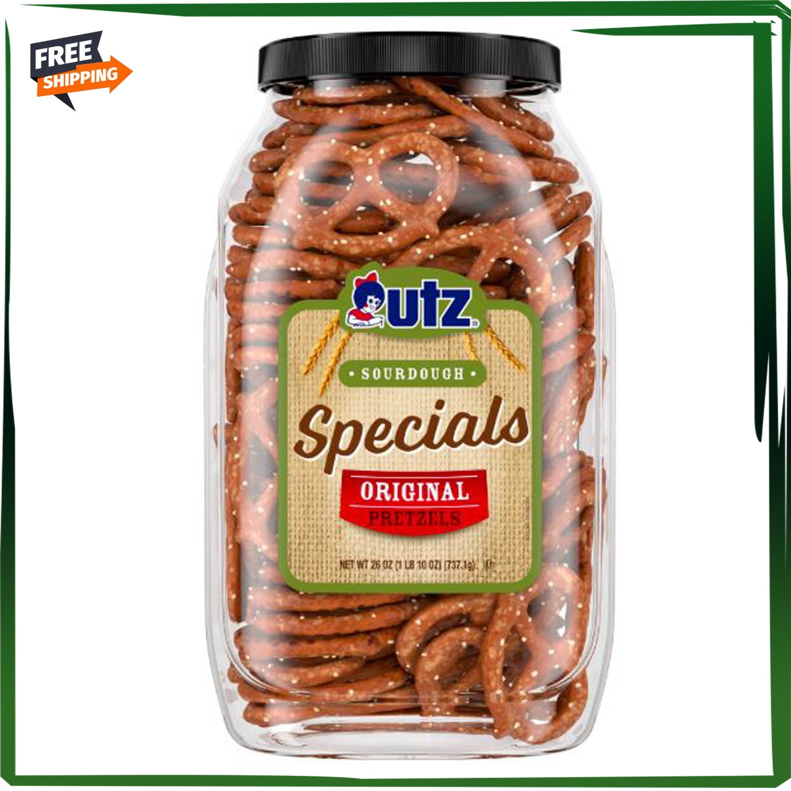 Utz Pretzels Sourdough Specials Original 26oz Barrel Snack – Free Shipping