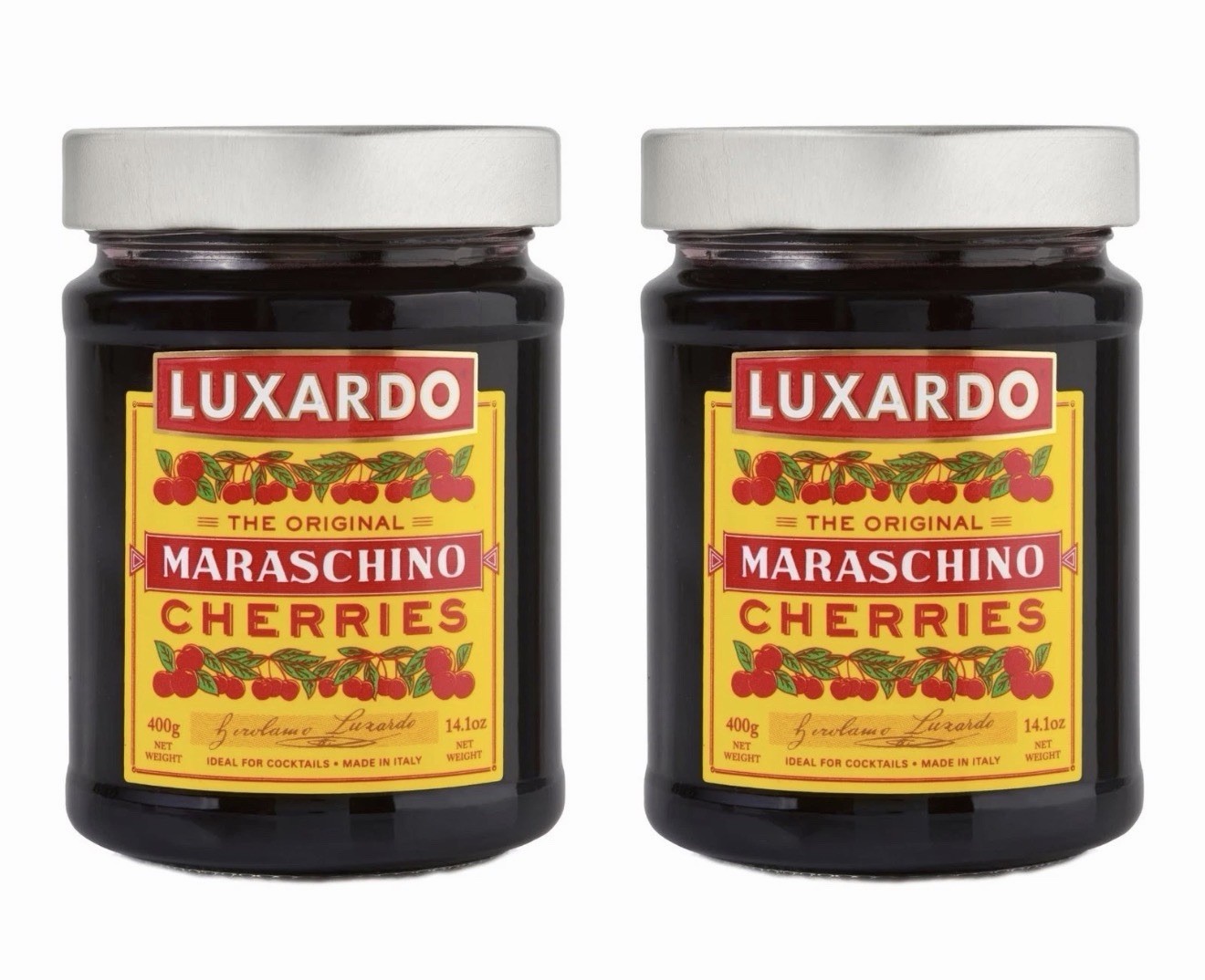 (2 Pack) Luxardo Original Maraschino Cherries 400g Italian Cocktail Cherries