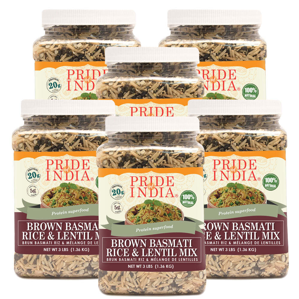 Indian Brown Basmati Rice & Lentil Kitchari Mix – Protein Superfood Jar