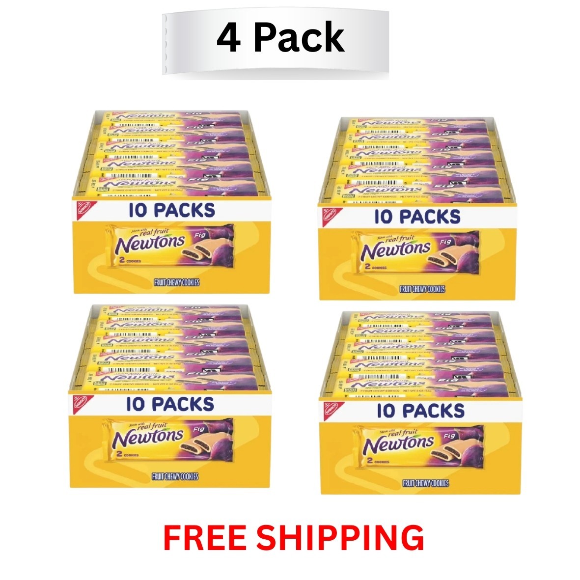 Newtons Fig Bars, Soft Fruit Chewy Cookies, 40 Snack Packs (2 Cookies per Pack)