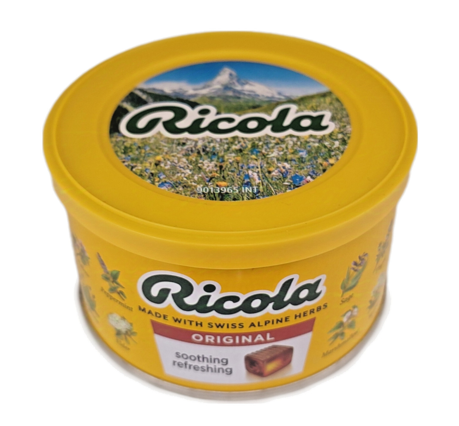 Ricola Swiss Alpine Herbs Candy Original Flavor 100g Tin Soothing Refreshing