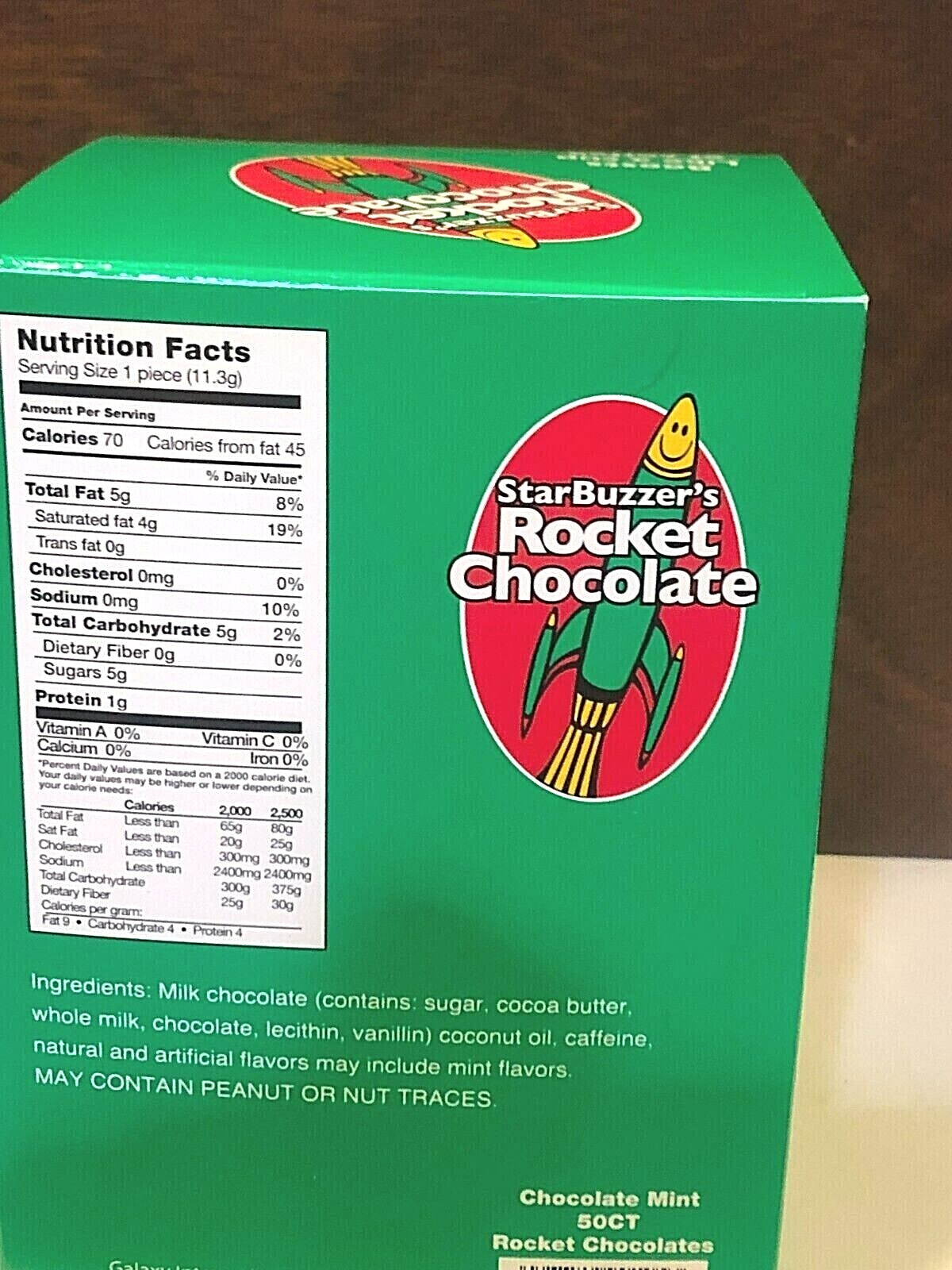 Rocket Chocolate Caffeine Energy 100CT./ FREE SHIP Chocolates + A SURPRISE GIFT