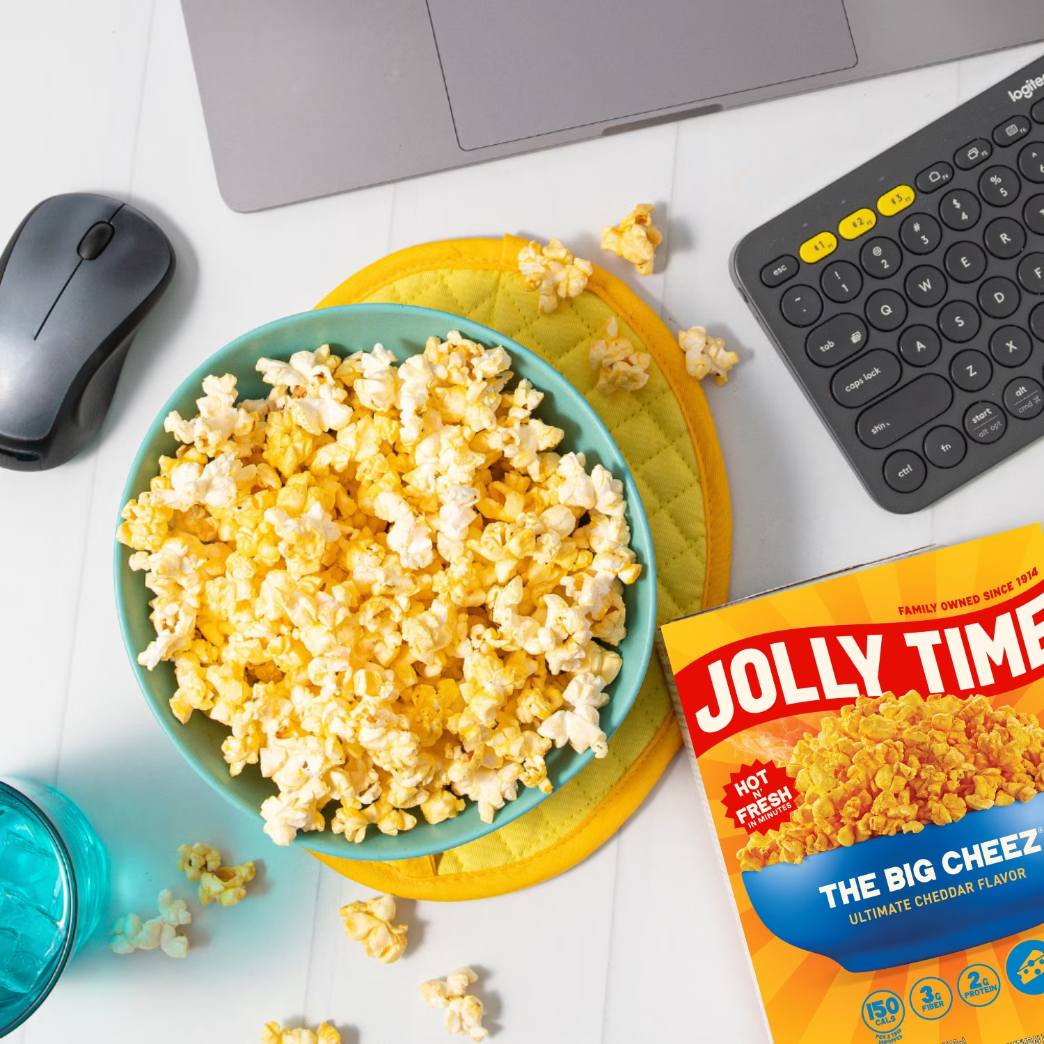 JOLLY TIME The Big Cheez Gourmet Cheddar Cheese Microwave Popcorn 24 Bags, 3.5 o