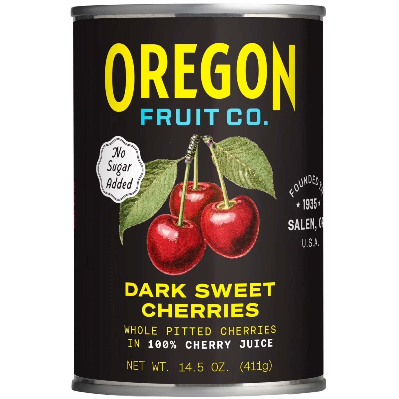 Oregon Fruit Dark Sweet Cherries 14.5 oz Can No Sugar Added 100% Cherry Juice