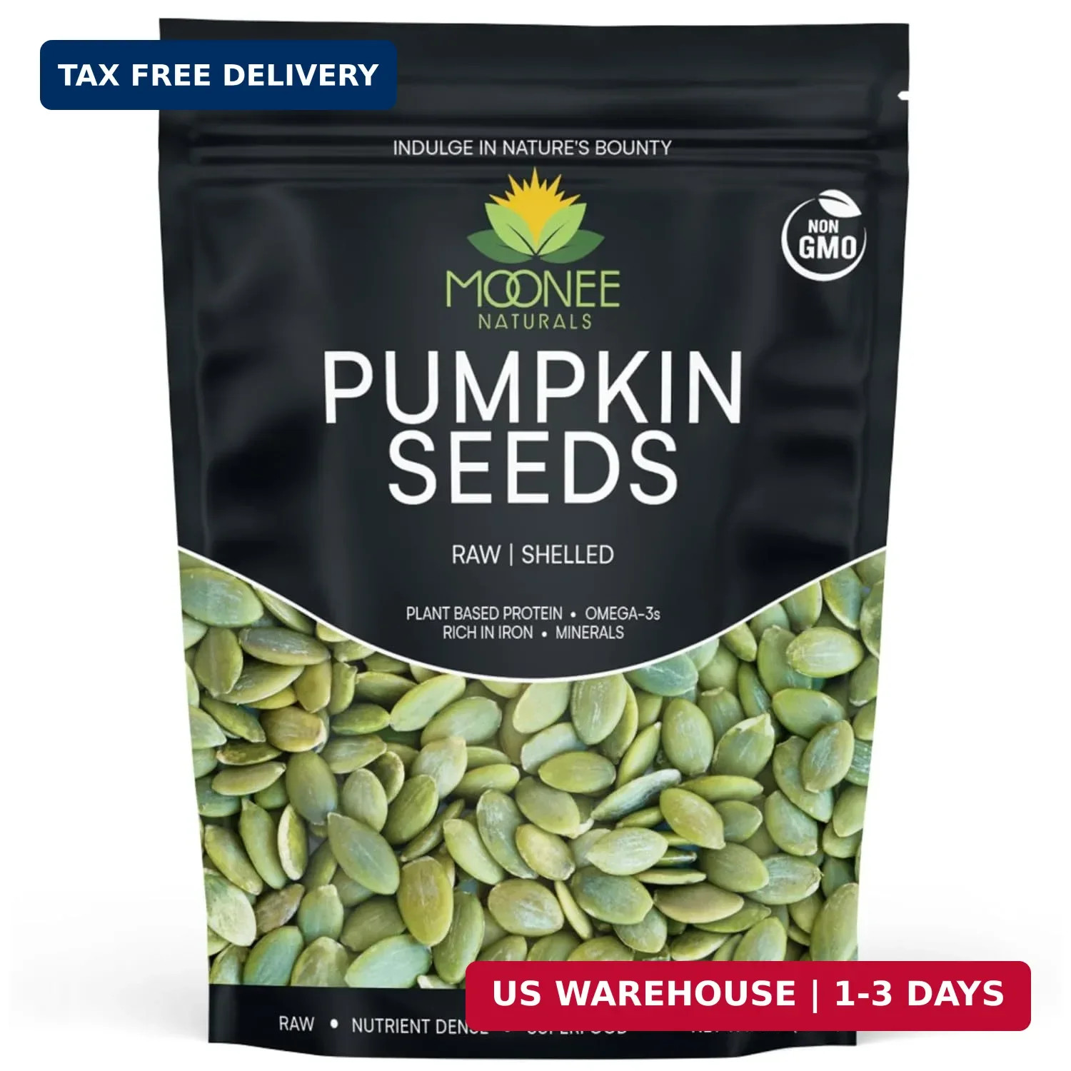 Natural’s Pumpkin Seeds 1 Pound, Gluten Free, Non GMO, No Shell, Unsalted, Raw