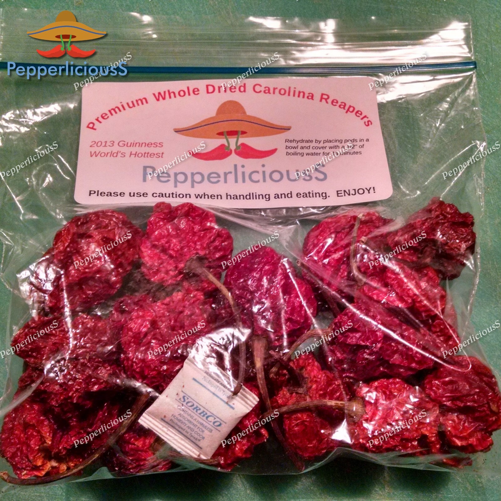 20 DRIED CAROLINA REAPER PEPPER PODS – WORLDS HOTTEST CHILI – with SEEDS