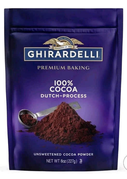 GHIRARDELLI 100% COCOA POWDER Unsweetened DUTCH-PROCESS Premium Baking 8 oz Bag