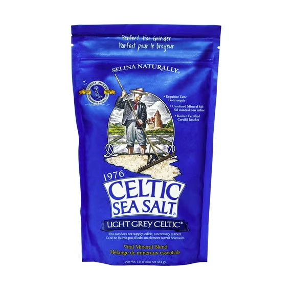 Celtic Sea Salt Light Grey Sea Salt Resealable Bag Kosher Certified 16 oz….