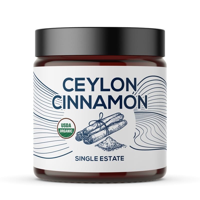 Organic Ceylon Cinnamon Powder, 3.88 oz Resealable Jar, Freshly Ground Sri Lanka