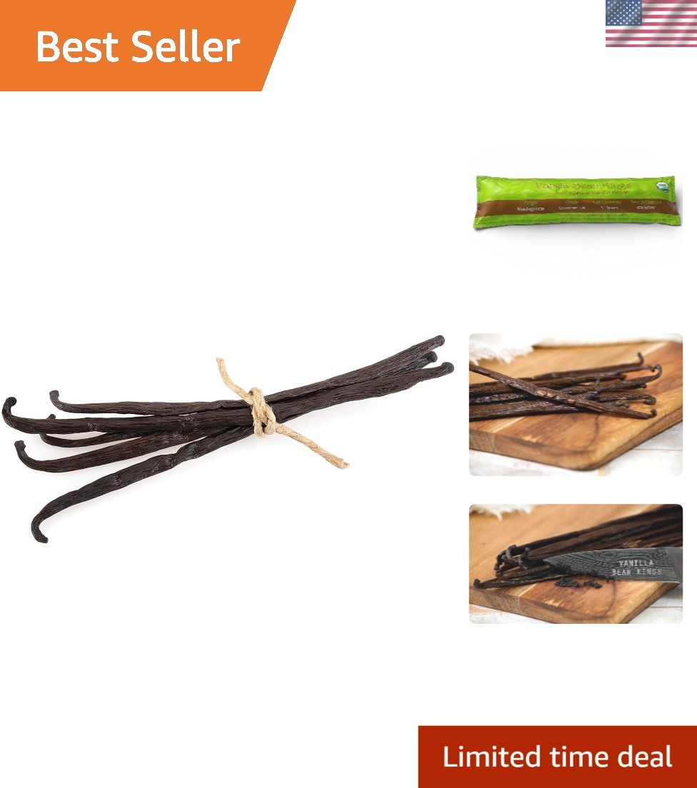 5 Organic Madagascar Vanilla Beans – Grade A Gourmet Pods for Baking Excellence