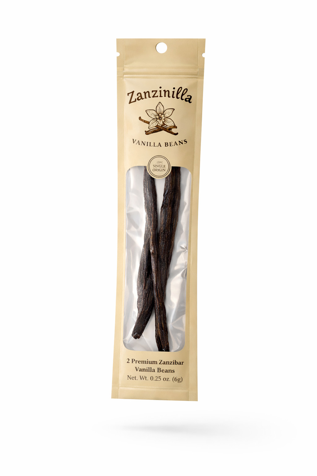 2x Premium Whole Grade A Vanilla Beans Zanzibar Tanzania – Zanzanilla (.25oz) 6g