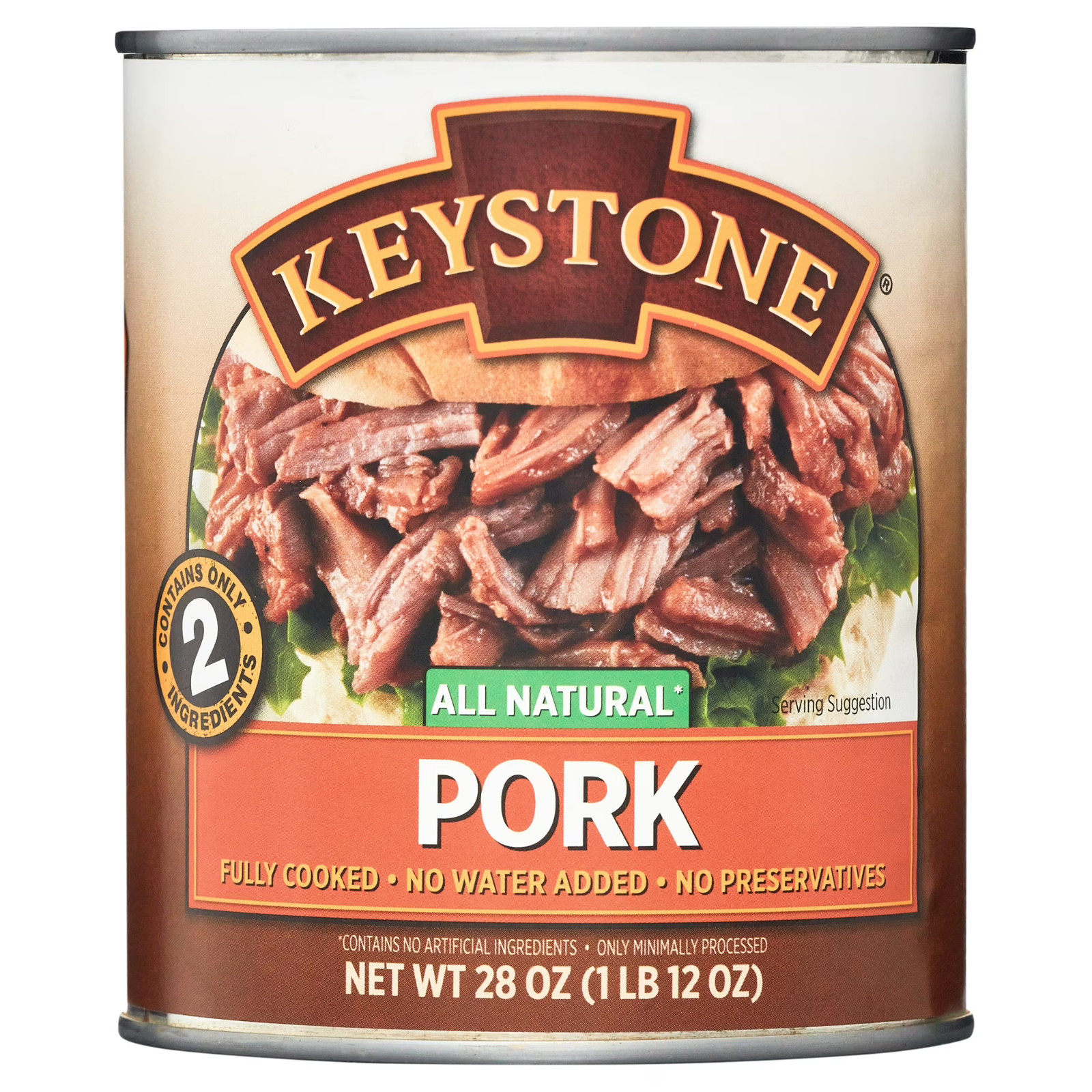 Keystone All Natural Pork, 28 oz Can