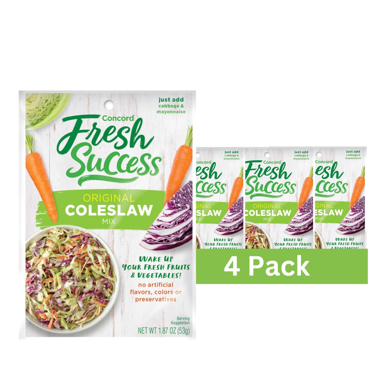Concord Foods All-American Coleslaw Seasoning Mix, Tangy, Sweet-Tart Pack of 4