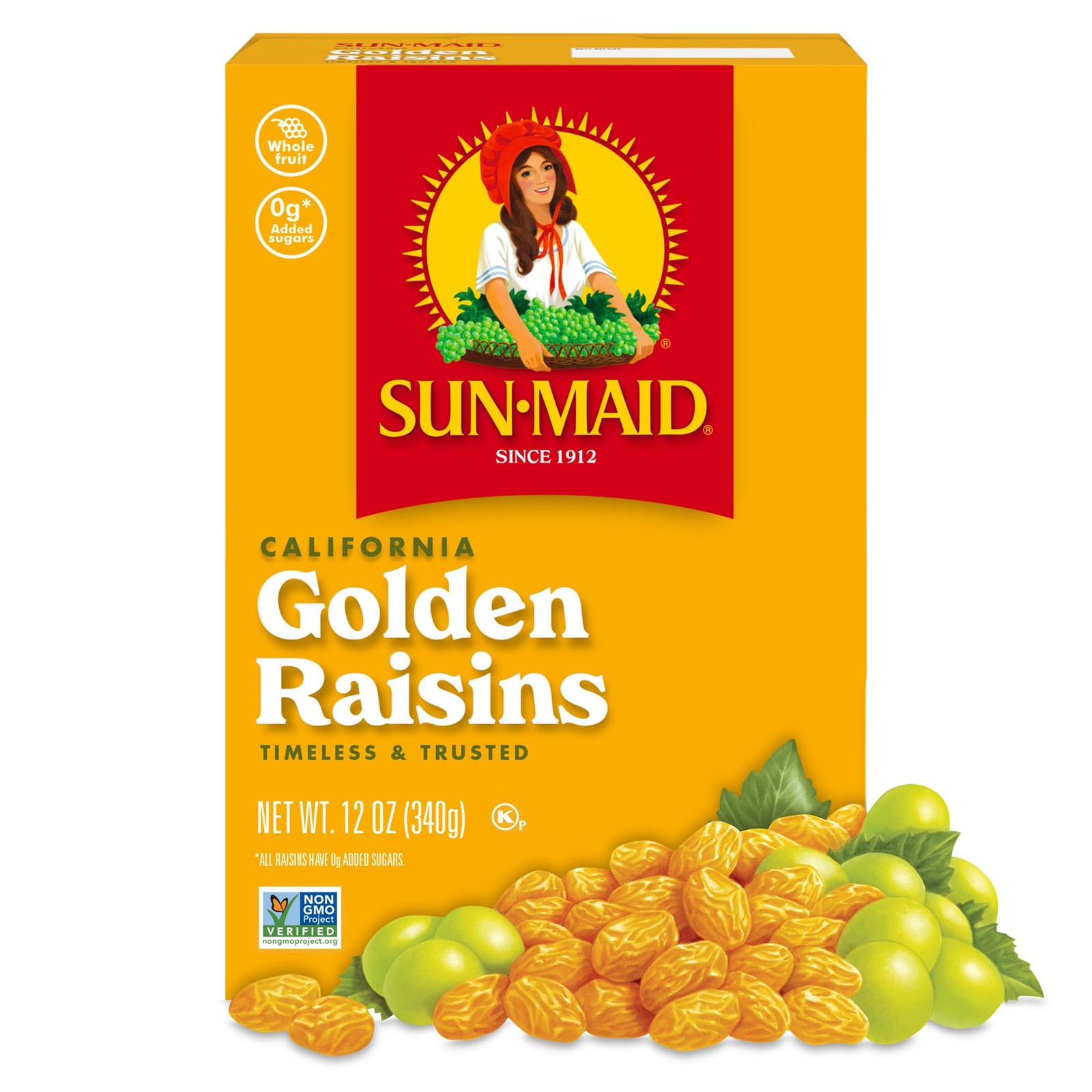 SunMaid California Golden Raisins 12 oz Dried Fruit Snacks & Natural Sweeteners