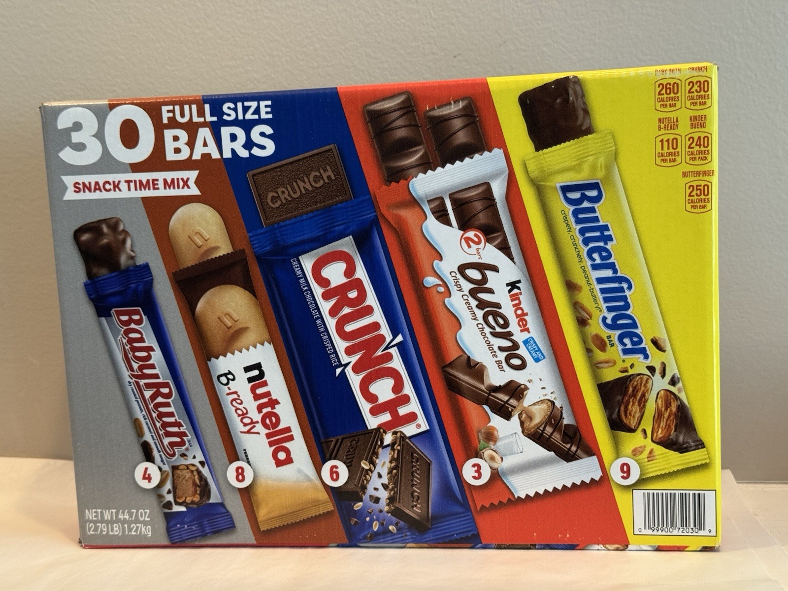 BABY RUTH CRUNCH BUTTERFINGERS VARIETY PACK FULL SIZE BARS 30 PACK