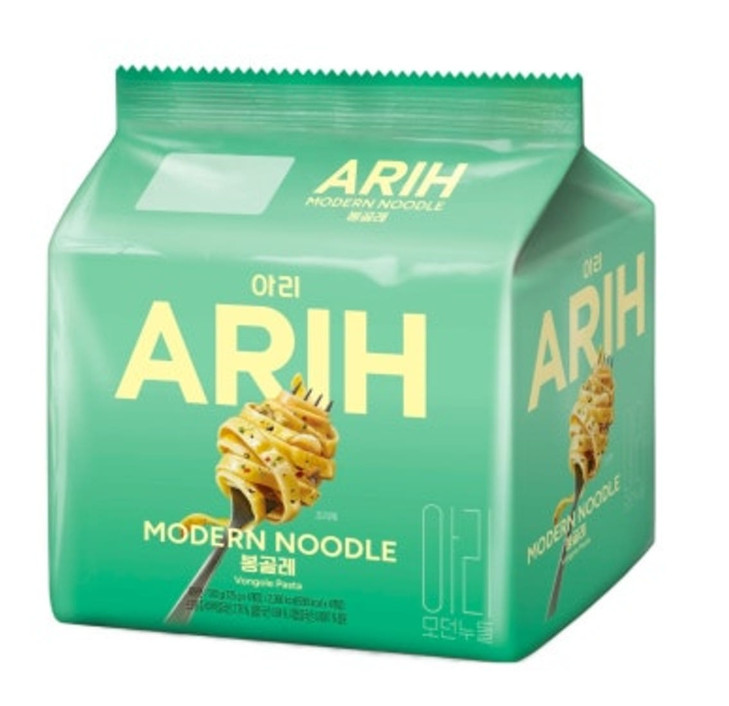 ARIH Modern Noodle Vongole 125g x4 Korean Flat Ramen Clam Garlic Flavor