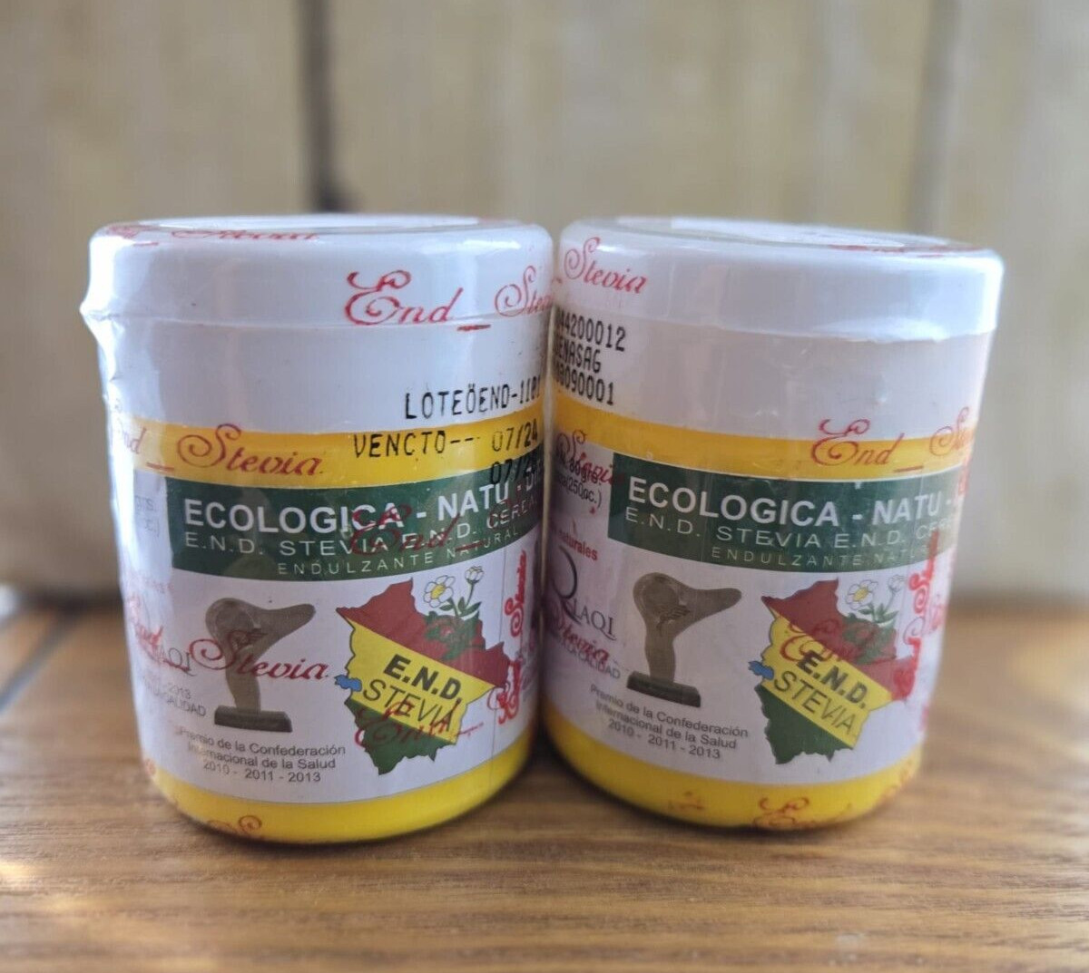 STEVIA BOLIVIAN E.N.D. SWEETENER POWDER PACK 2 JARS 80 GR EACH