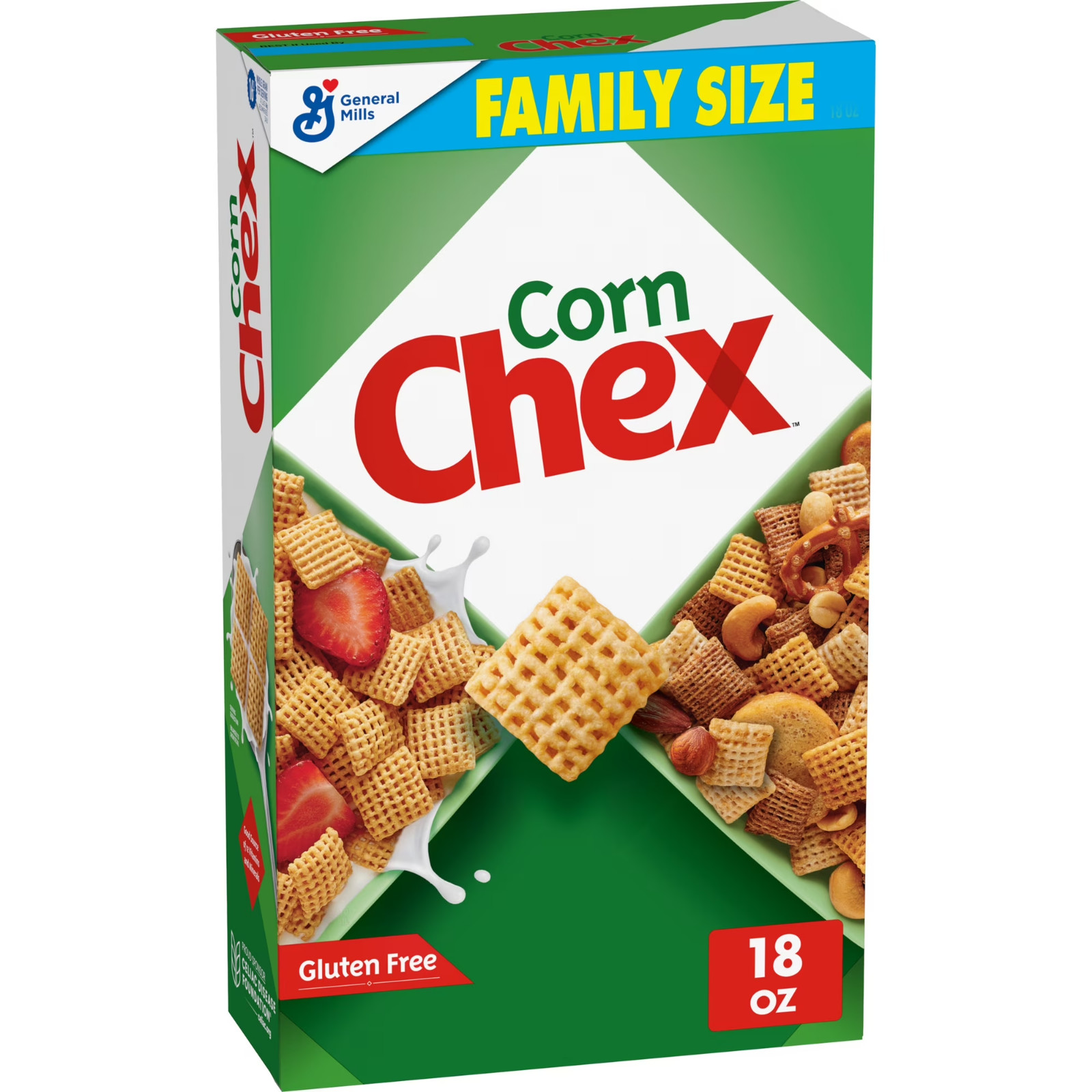 Corn Chex Gluten Free Breakfast Cereal, Homemade Chex Mix Ingredient, 12 oz