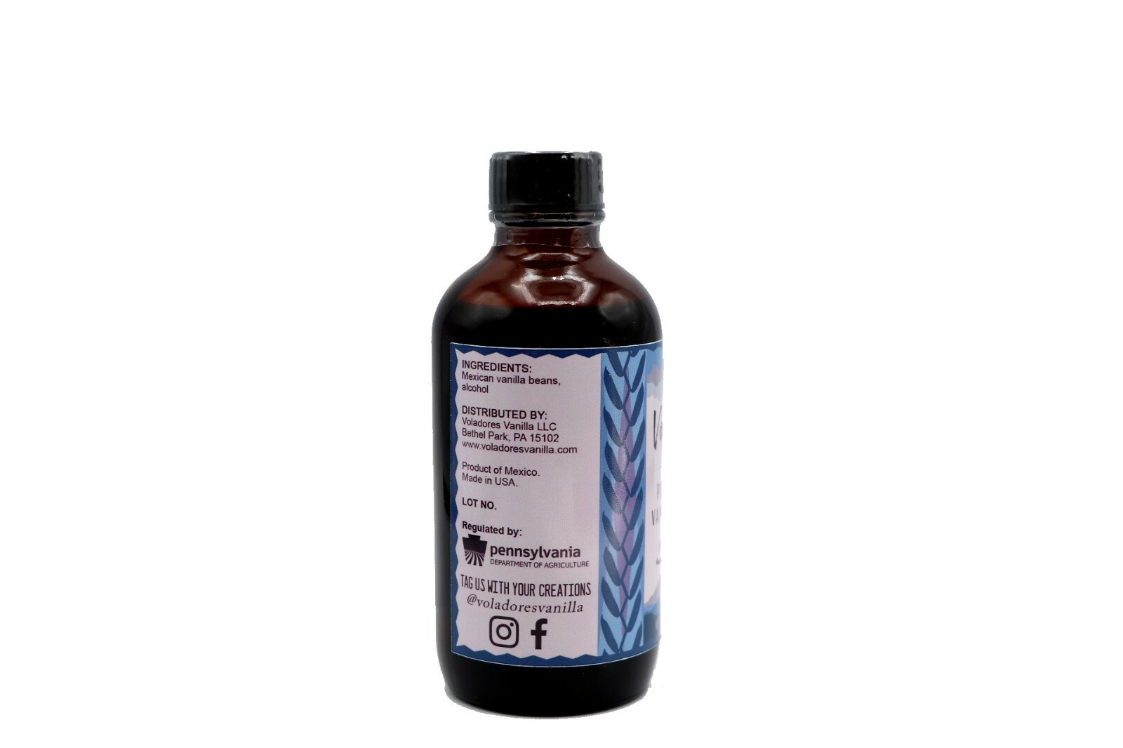 Single-Strength Pure MEXICAN Vanilla Extract – 4 oz. bottle – Voladores Vanilla