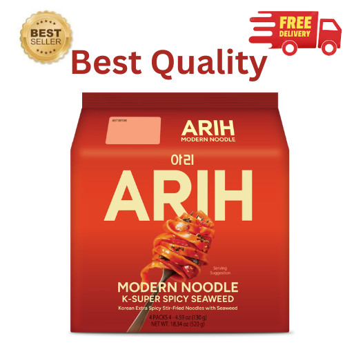 ARIH Modern Noodles K Super Spicy Seaweed Korean Fusion 4 Pack Noodles