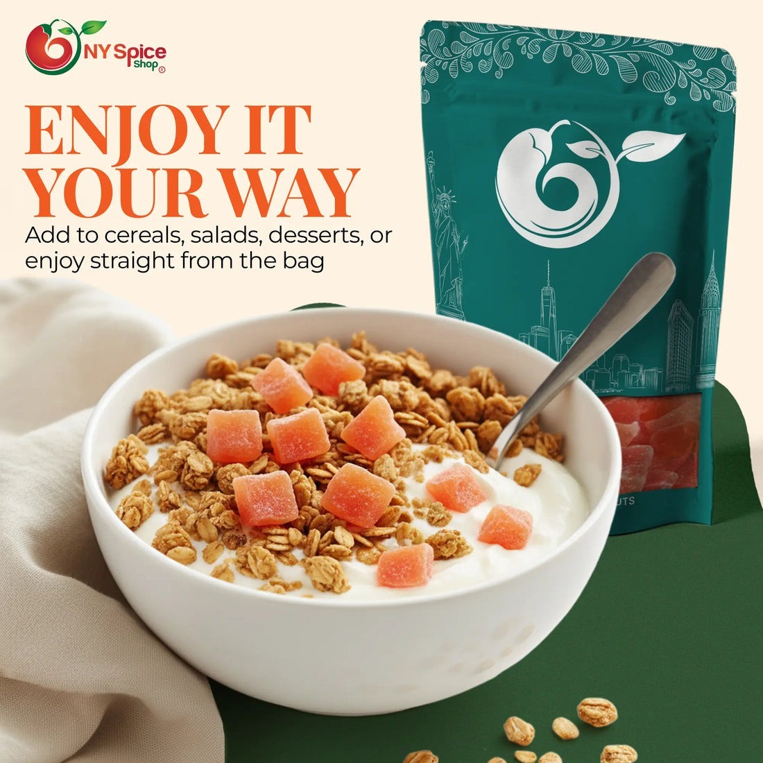 Natural Dried Papaya Chunks, Dried Fruit FREE SHIP