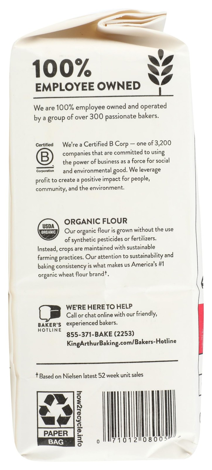 Organic All Purpose Flour 32 Oz Baking Kitchen Ingredient 100% American Wheat