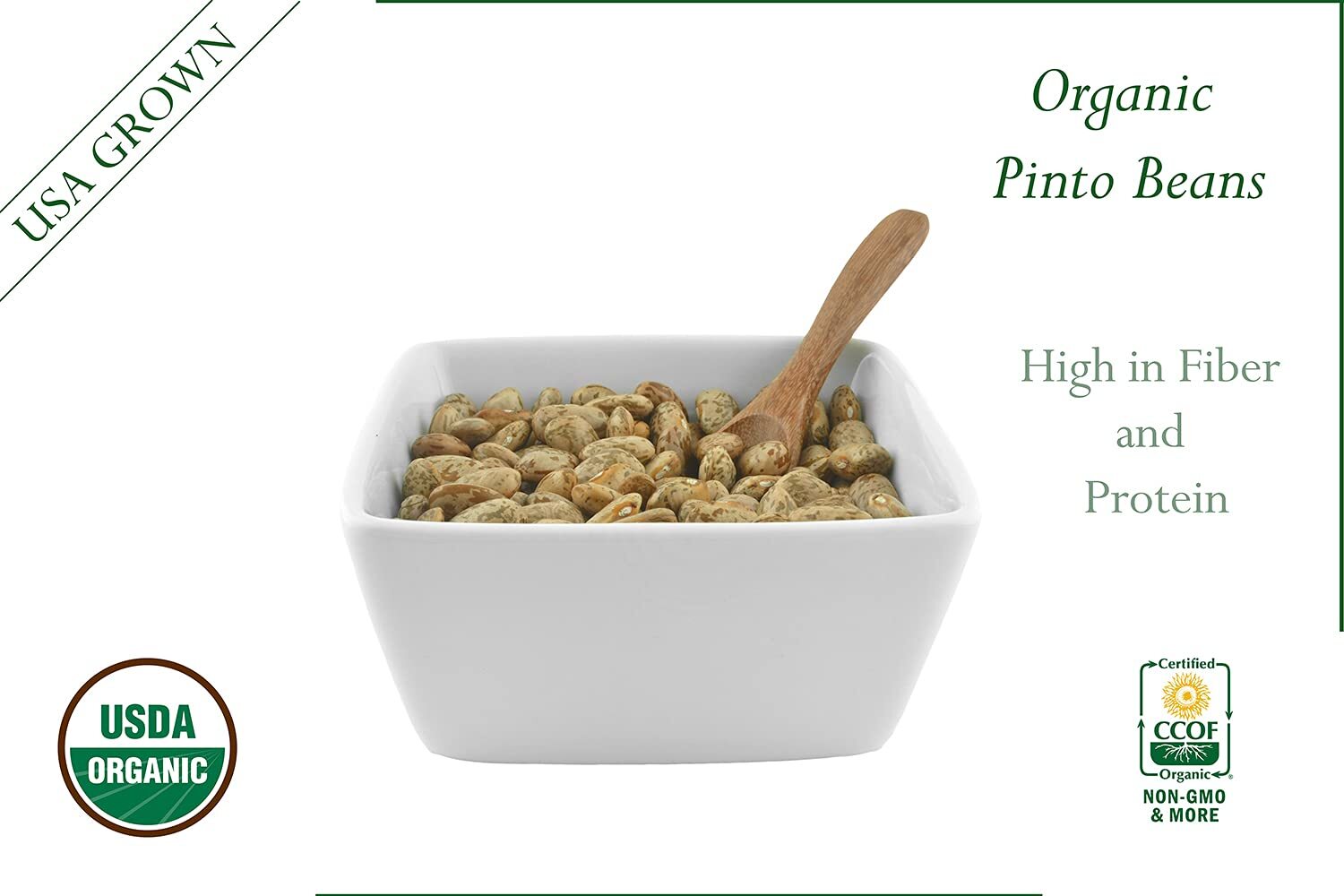 Organic dried Pinto Beans Fresh, Frijoles Pinto, non-GMO Vegan Bulk Grown in USA