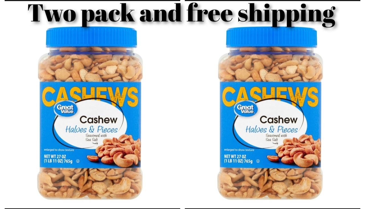 Great Value Cashew Halves & Pieces, 27 oz (PACK OF 2) Free Shipping