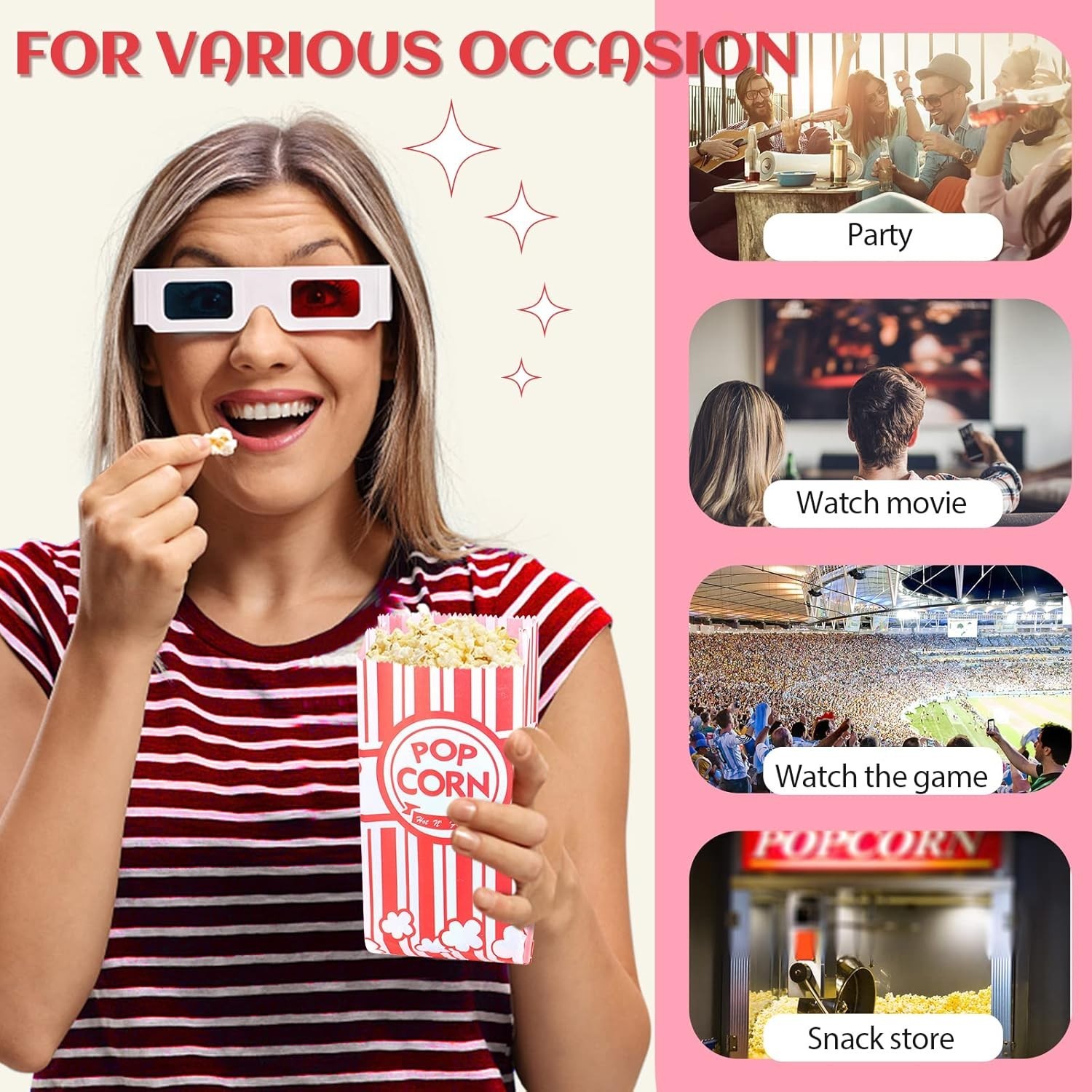 202 Pcs with Popcorn Scoop and Salt Shaker,1 oz Small Pop Corn Bags Individua…