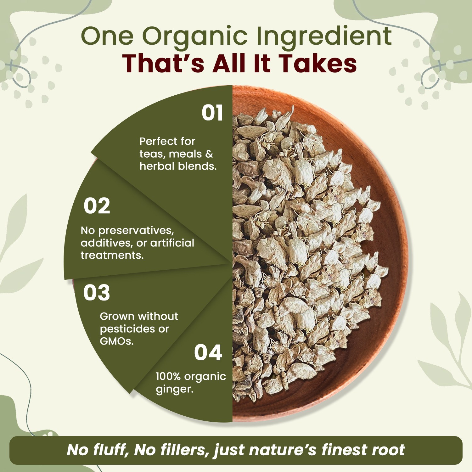 Organic Way Dried Ginger Root Cut & Sifted – Organic, Kosher & USDA Certified
