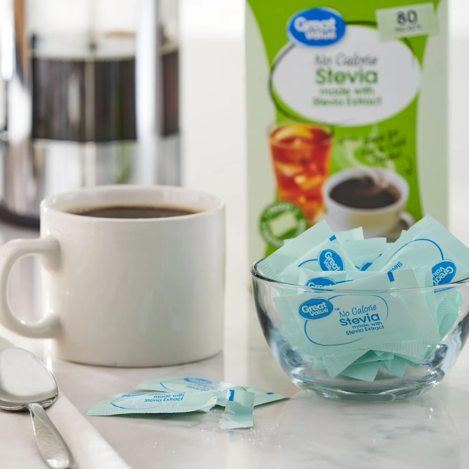 Great Value No Calorie Stevia Packets, 80 Count