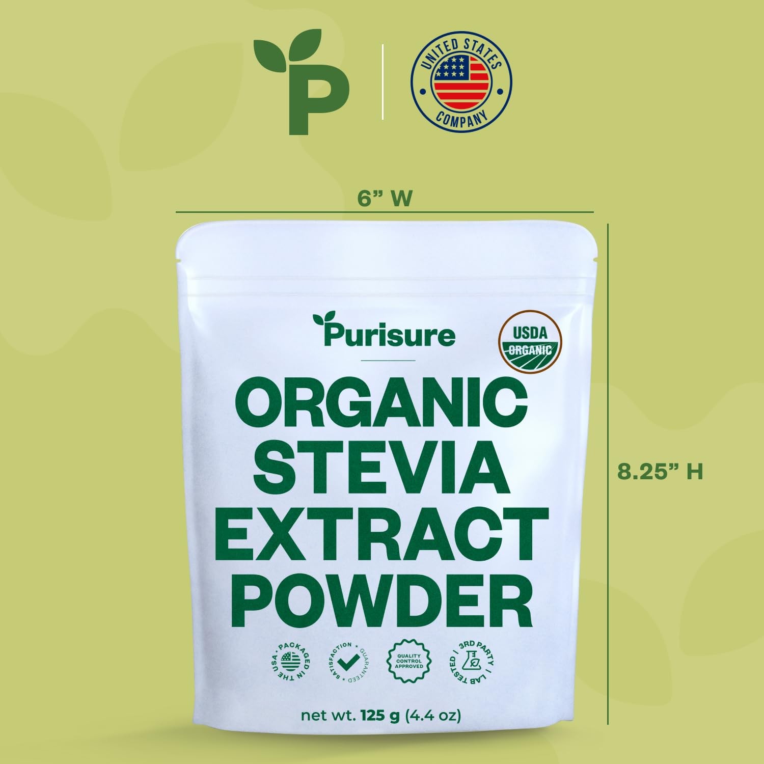 Purisure Organic Stevia Powder, 125g, Zero Calorie Natural Sugar Substitute, 846