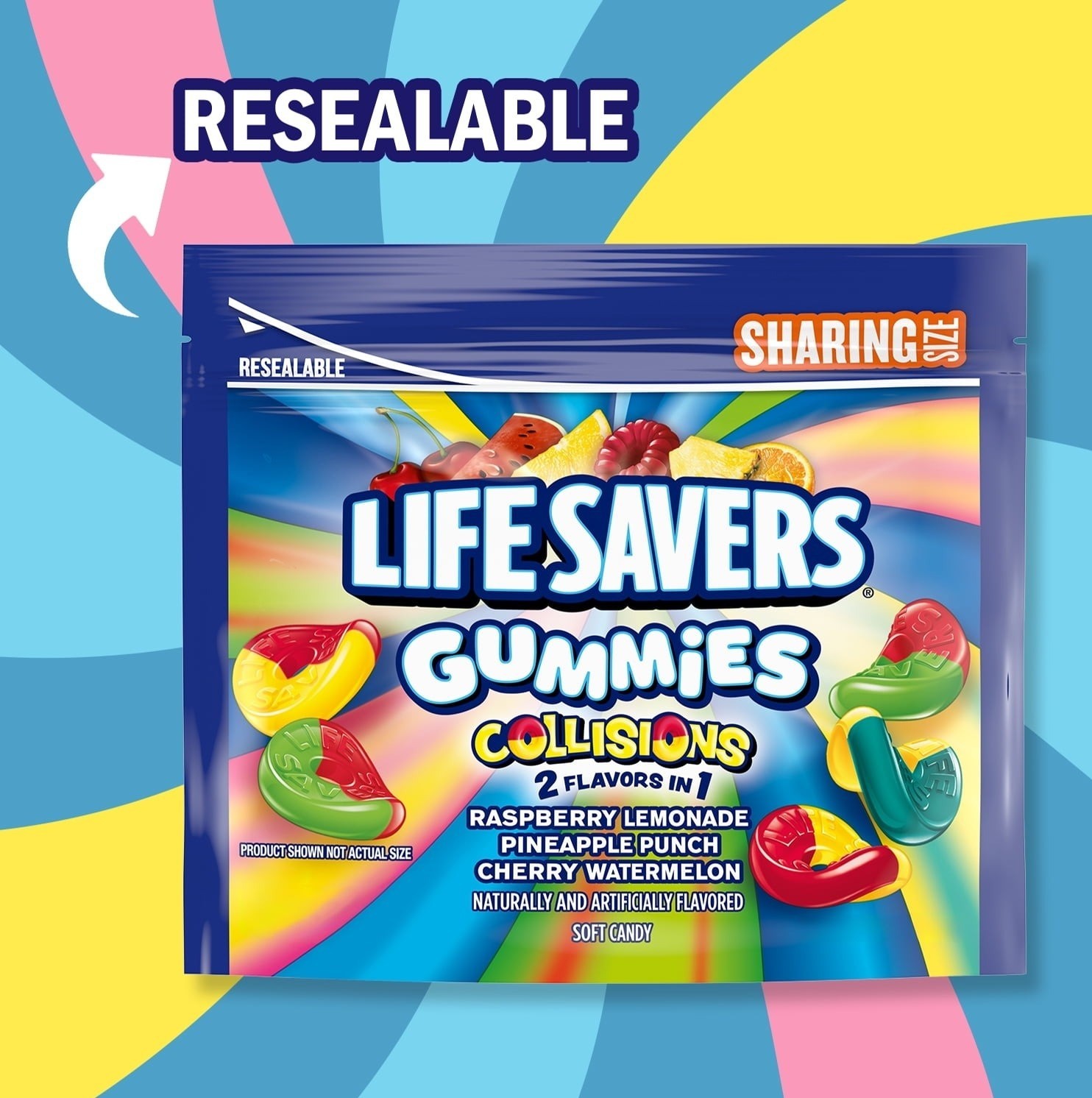 Life Savers Gummies Collisions Fruit Mix Gummy Candy – Sharing Size 14.5 oz
