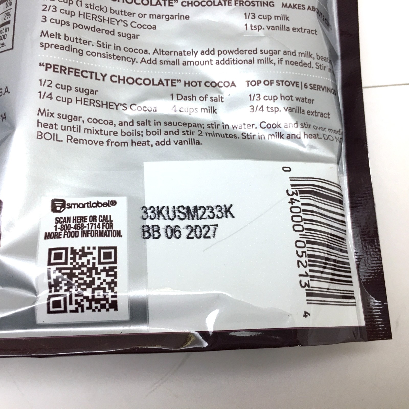 Hershey’s Cocoa Powder 100% Cacao Natural Unsweetened 2 Pack 6 Ounce exp 06/27
