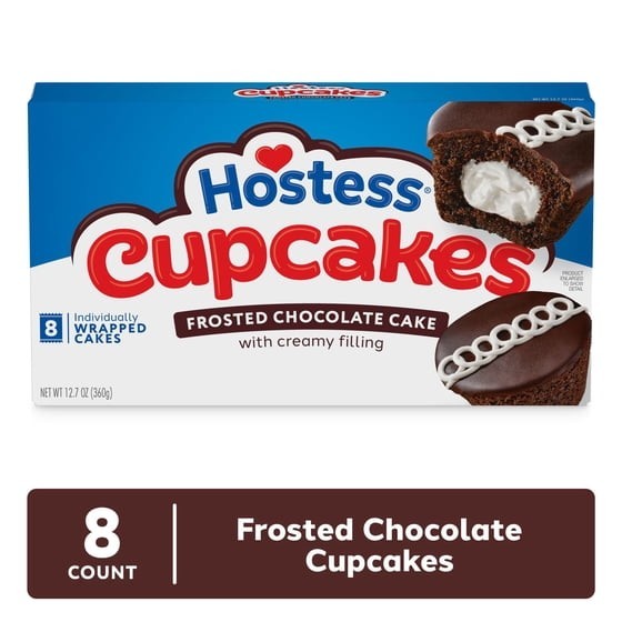 (3 pack) Hostess Cupcakes, Chocolate Snack Cakes with Creme Filling & Icing, 8 C