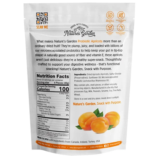 Nature’s Garden Probiotic Apricots Plump Dried Fruit 32 oz