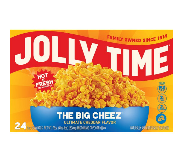 JOLLY TIME The Big Cheez Gourmet Cheddar Cheese Microwave Popcorn 24 Bags, 3.5 o