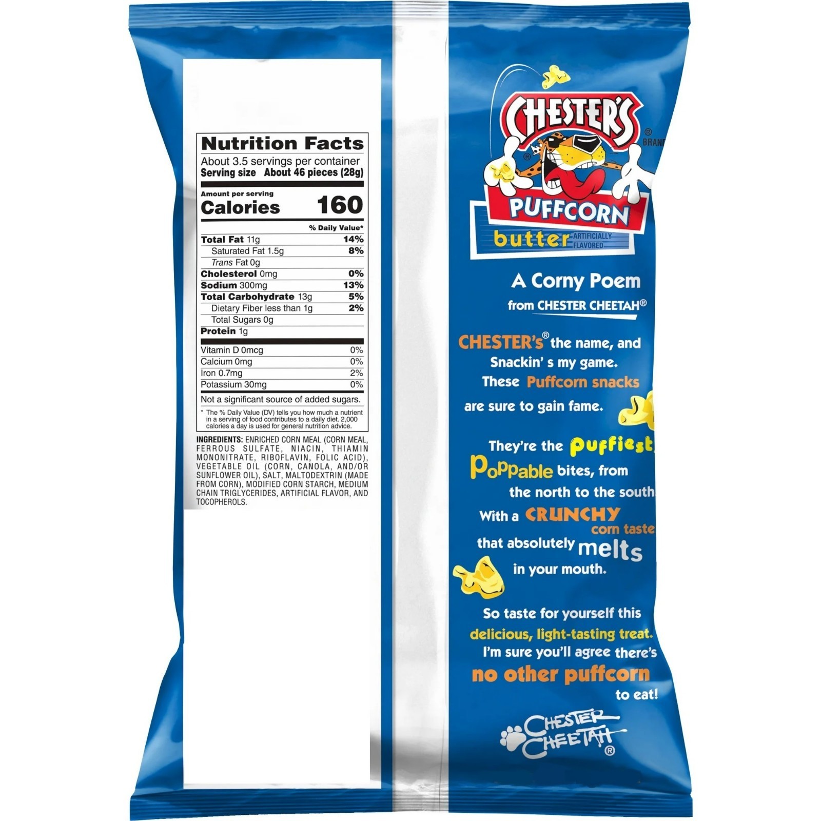 Chester s Puffcorn, Butter Flavor – 3.25 oz