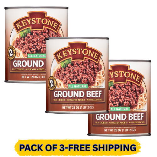 Free Shipping Keystone All Natural Ground Beef, 28 oz Can 3 cans
