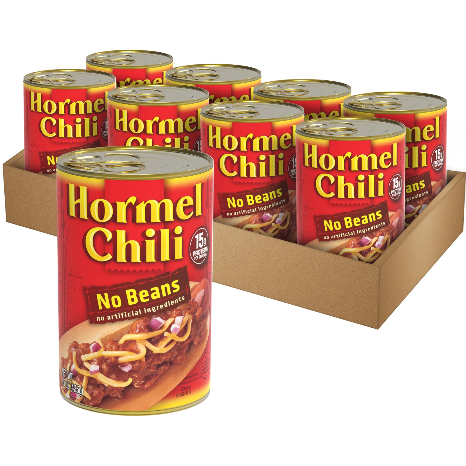 Hormel Chili With No Beans 15 Oz (8 Pack) 15 Ounce (Pack of 8)