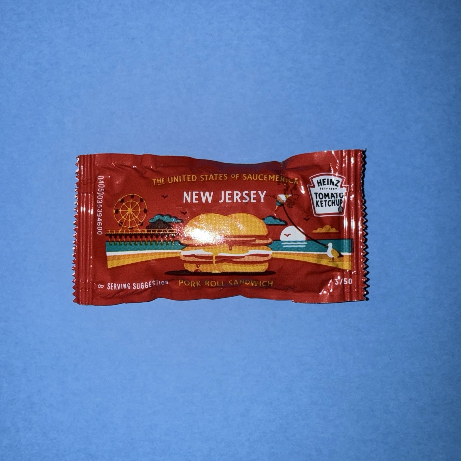 1 Heinz United States Of Saucemerica Ketchup Packet New Jersey #3/50 *NEW*