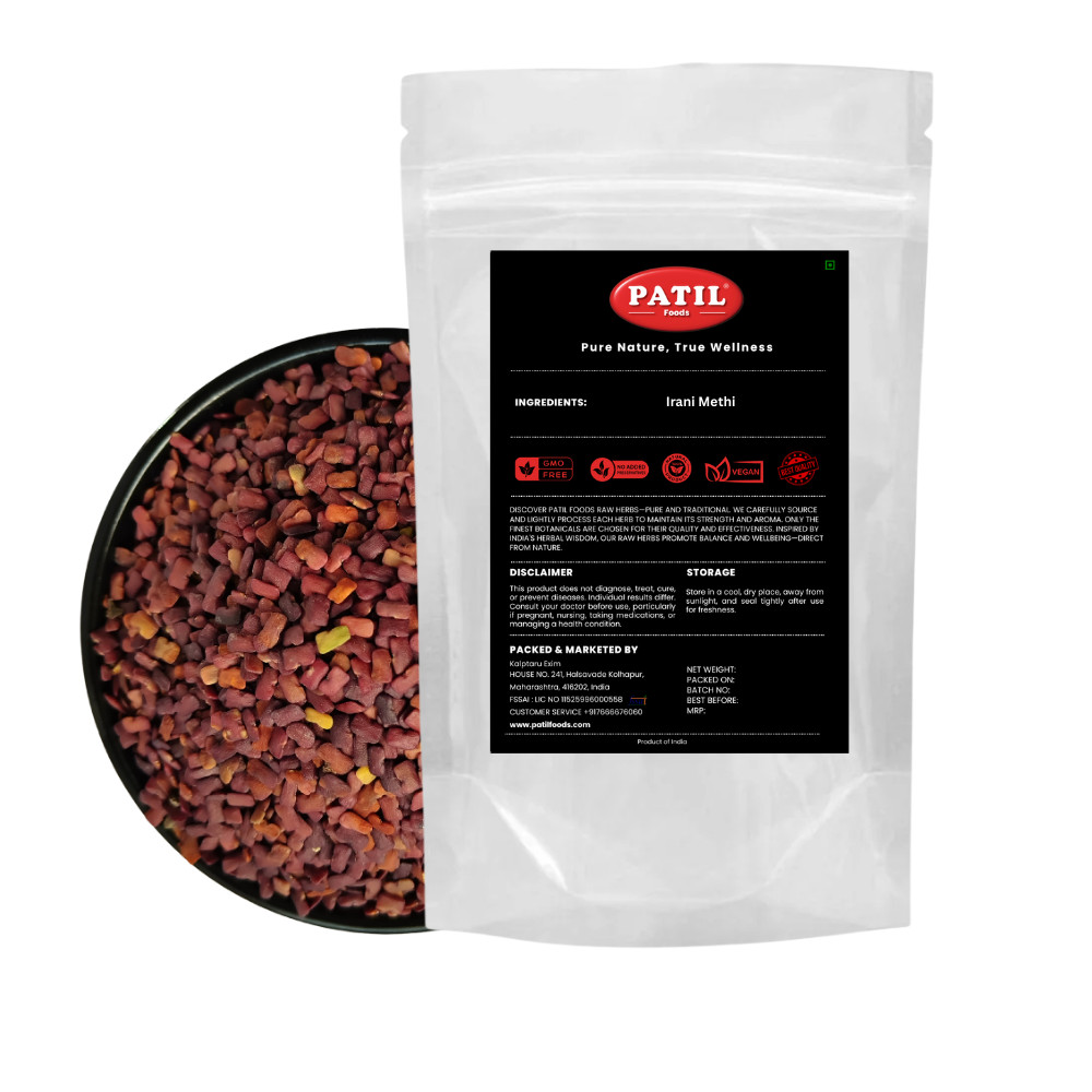 Patil Foods Organic Irani Methi Brown Fenugreek Whole Seeds for Digestive Health