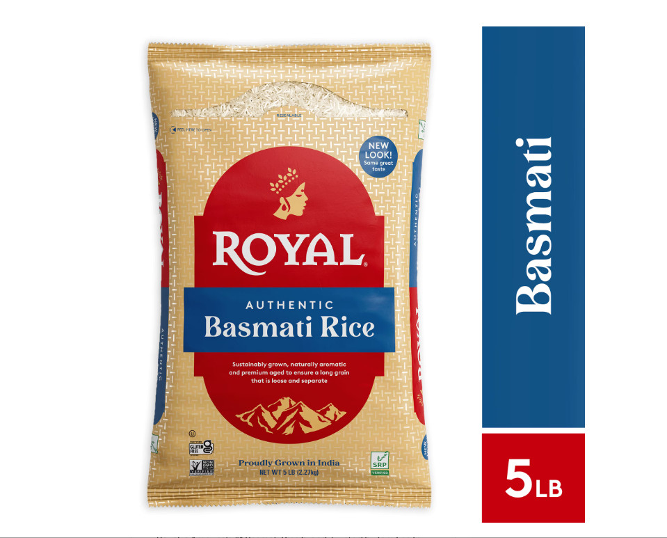 Authentic Royal Naturally Aged Indian White Basmati Rice, Long-Grain, Gluten-fre